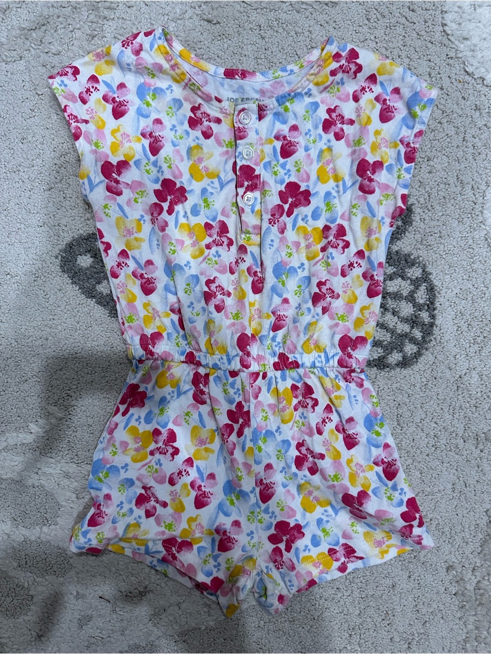 Joe Fresh Pastel Floral Cotton Romper Fits 2T